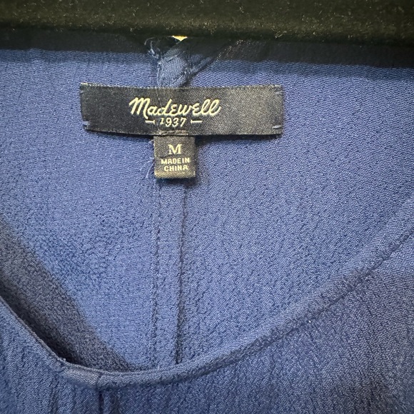 MADEWELL COLOR BLOCK Tunic Dress Blue and White Color Block - Picture 7 of 7